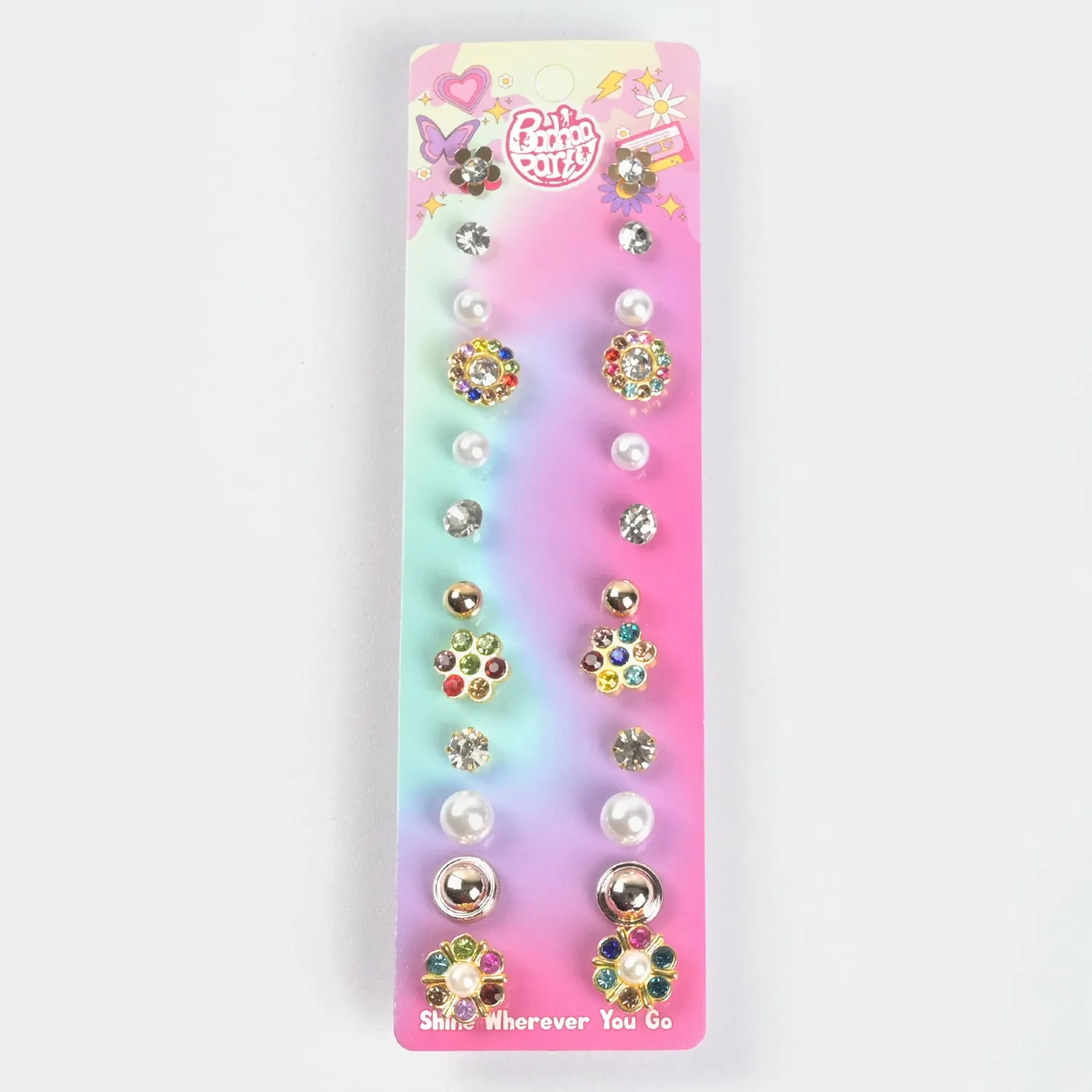 12 Pairs Charming Ears Studs/Tops For Girls