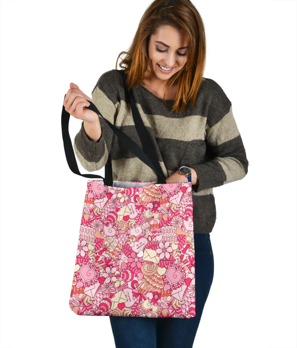 Abstract Valentines Day Cloth Tote Bag