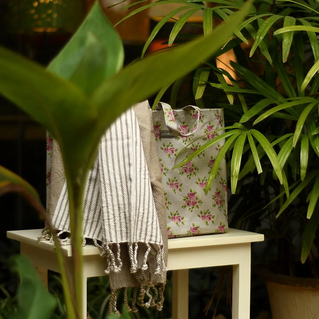 Acrylic Coated Laundry Bag - Vintage Rose