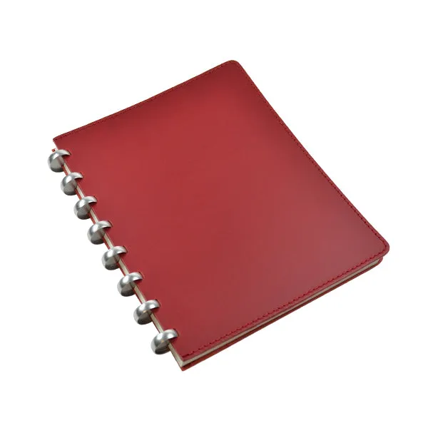 Atoma Pur Disc-Bound Refillable 165 x 210 Notebook Red Leather