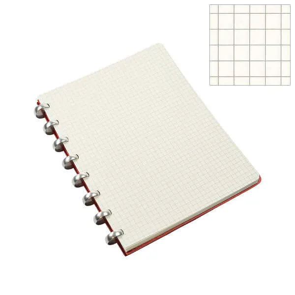 Atoma Pur Disc-Bound Refillable 165 x 210 Notebook Red Leather