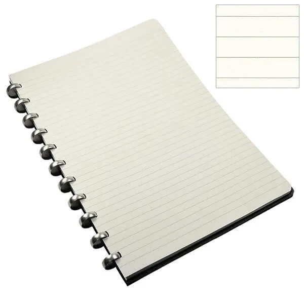 Atoma Pur Disc-Bound Refillable 210 x 295 Notebook Black Leather