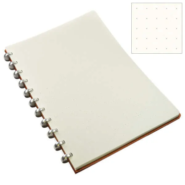 Atoma Pur Disc-Bound Refillable 210 x 295 Notebook Natural Leather