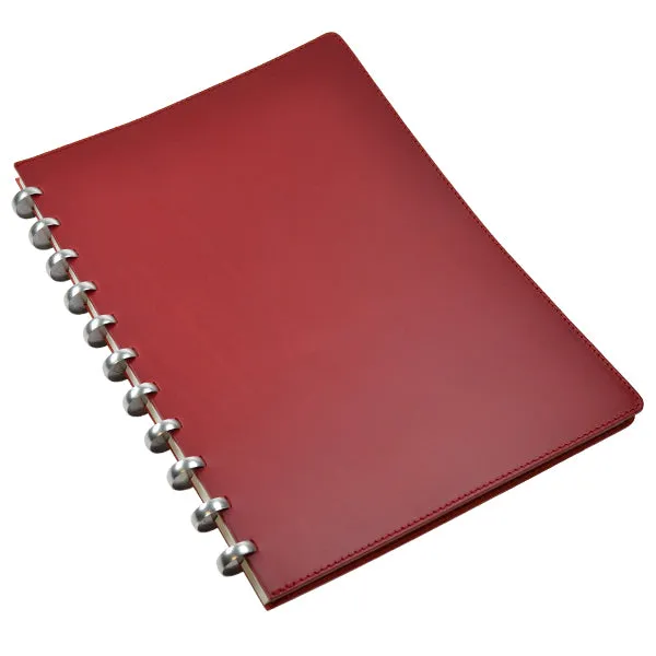 Atoma Pur Disc-Bound Refillable 210 x 295 Notebook Red Leather