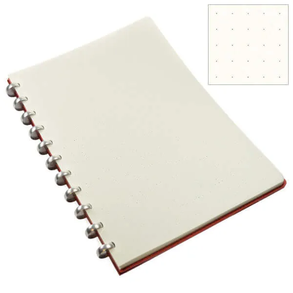 Atoma Pur Disc-Bound Refillable 210 x 295 Notebook Red Leather