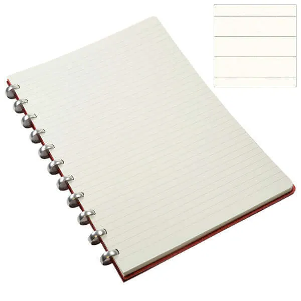 Atoma Pur Disc-Bound Refillable 210 x 295 Notebook Red Leather