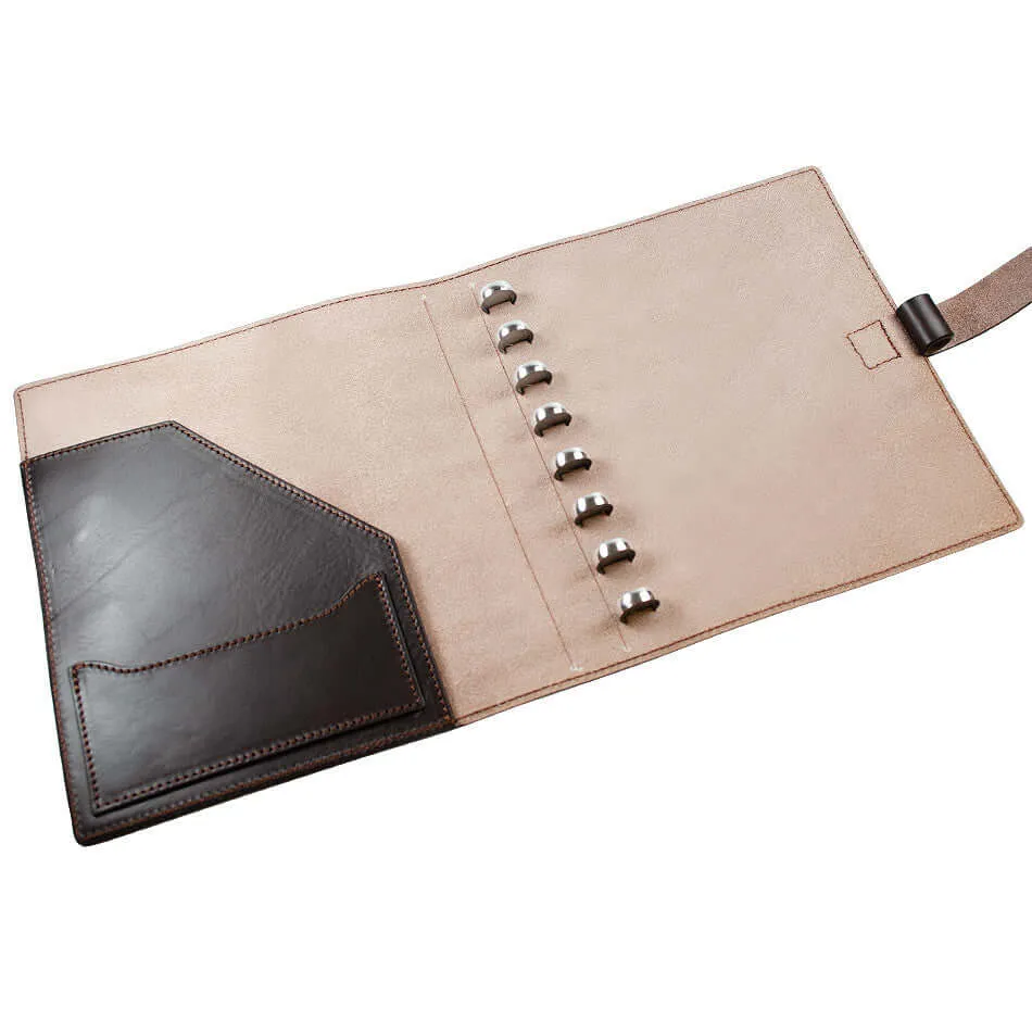 Premium Atoma Brown Full Grain Leather Folder - Compact 185 x 210 mm Portfolio Organizer