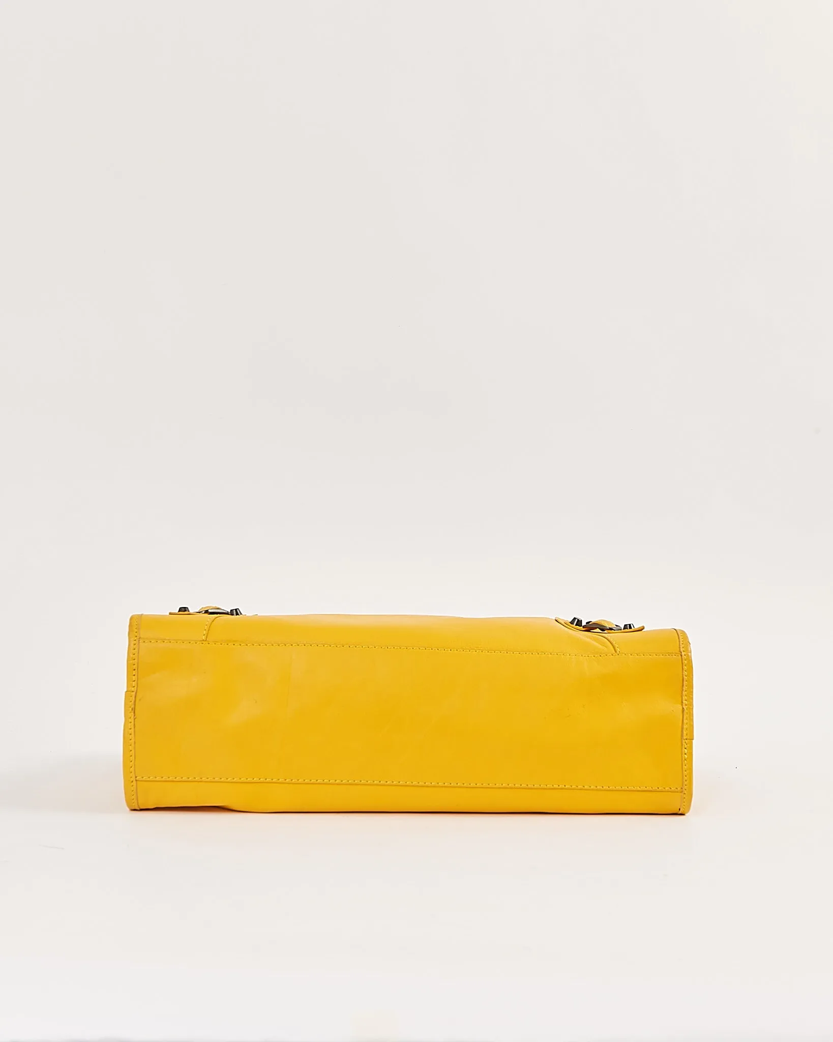 Balenciaga Mustard Yellow Leather Motocross Classic City Bag