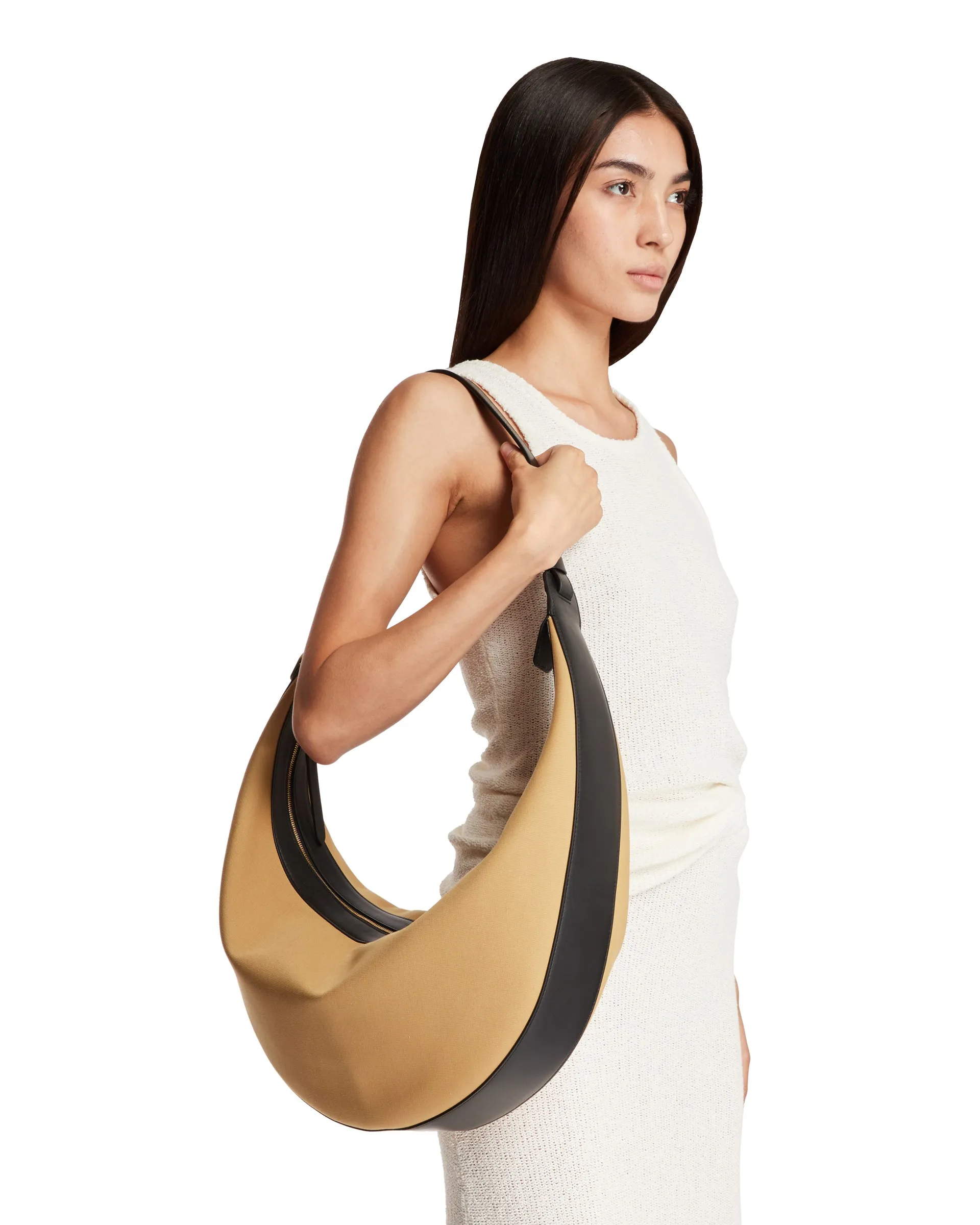 Beige And Black The Augustina Hobo Bag