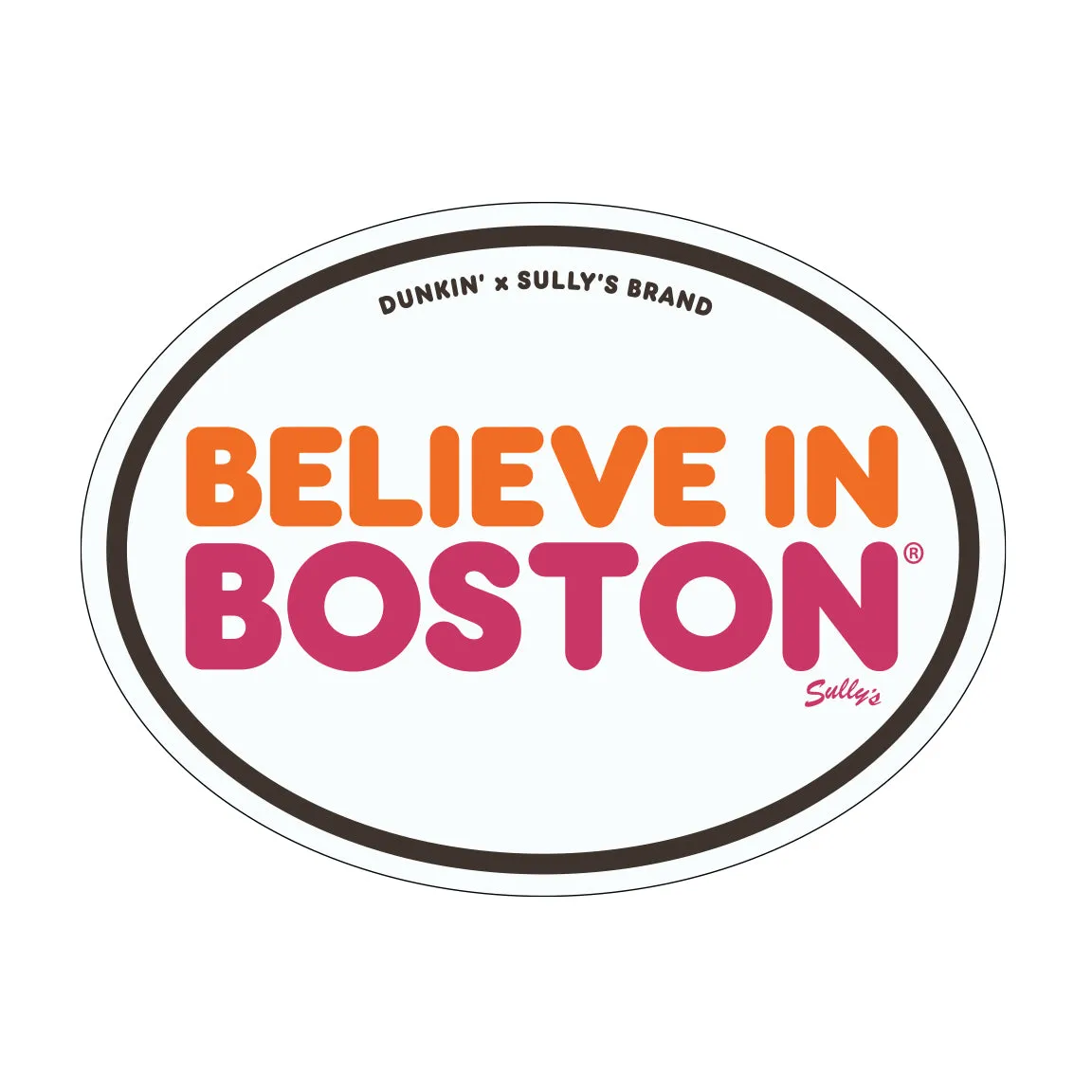 Believe In Boston x Dunkin' Vinyl Oval Sticker