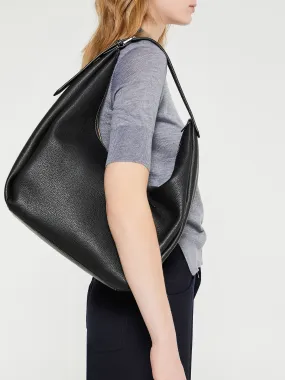 Belt Hobo Bag in Black Grain