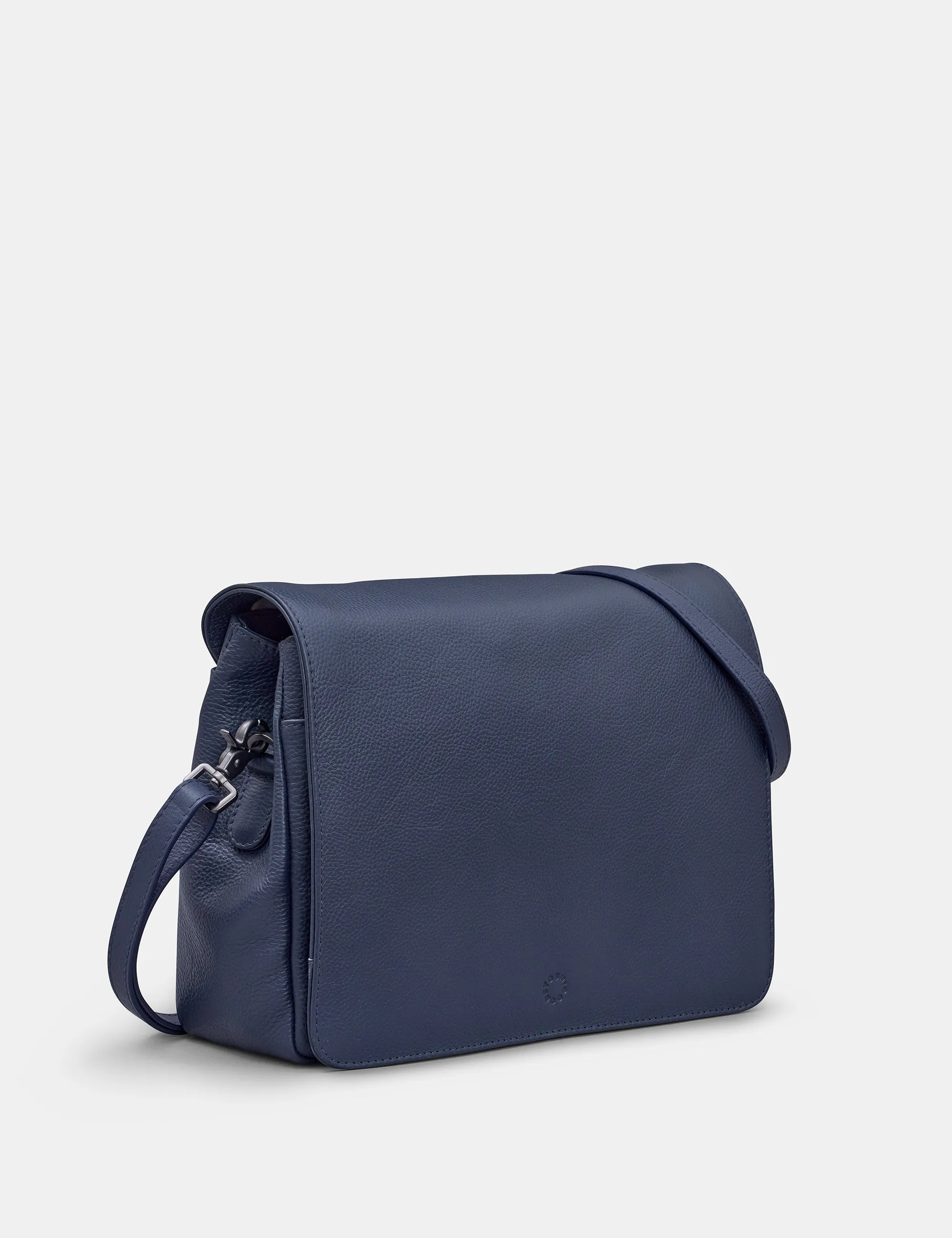 Bexley Navy Leather Flap Over Bag