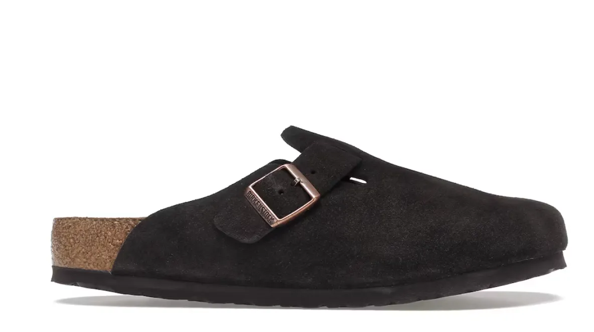 BIRKENSTOCK BOSTON SOFT FOOTBED SUEDE MOCHA