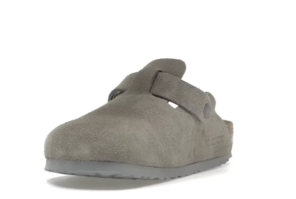 BIRKENSTOCK BOSTON SOFT FOOTBED SUEDE STONE COIN