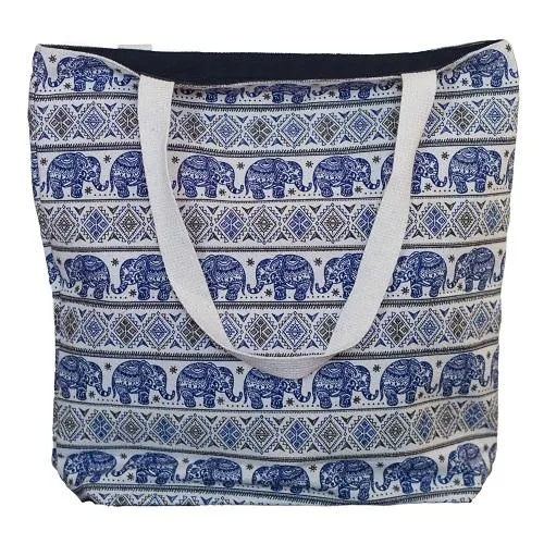 Blue Elephant Tote Bag