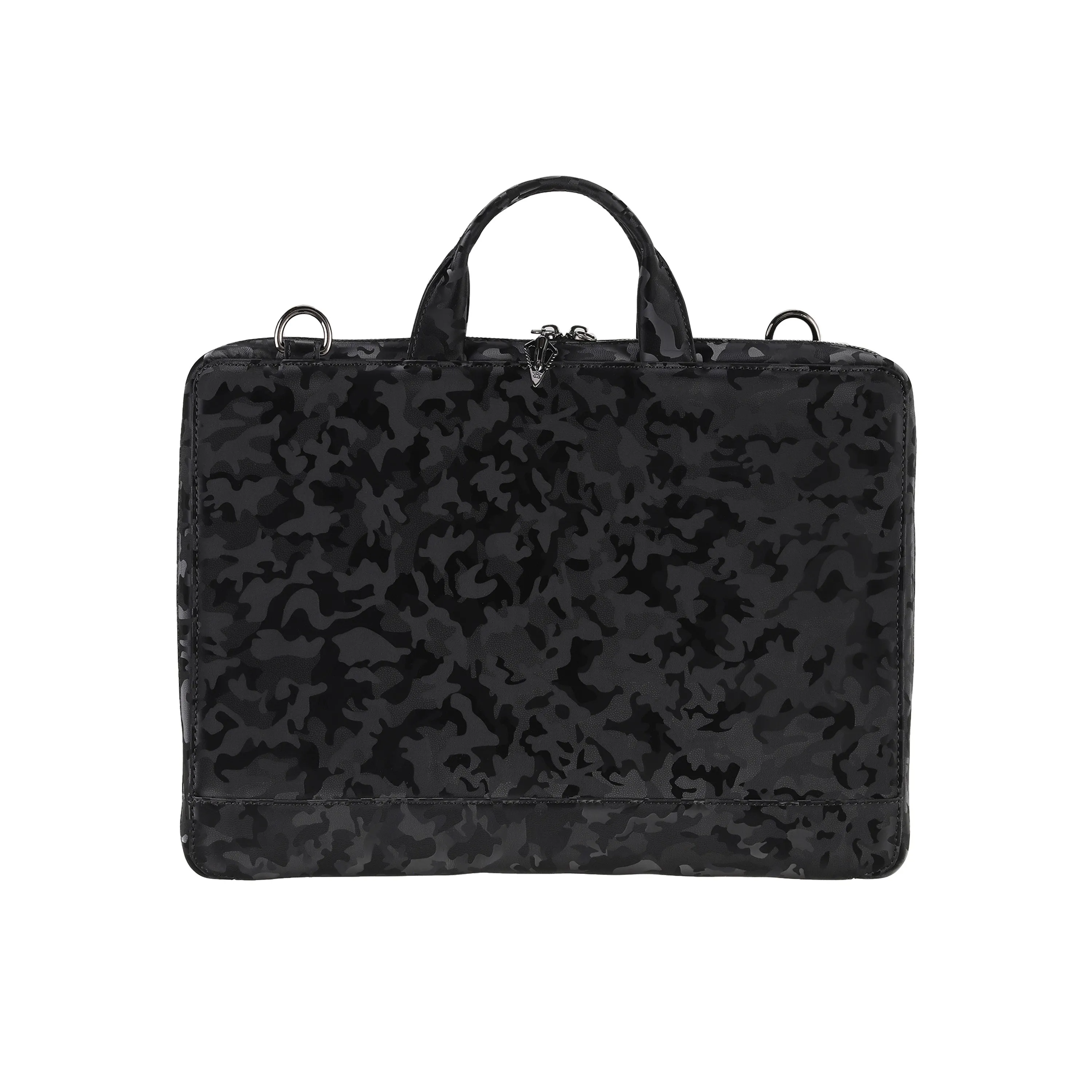 BNJ BRIEFCASE BLACK REFLECTIVE  CAMOUFLAGE CALFSKIN