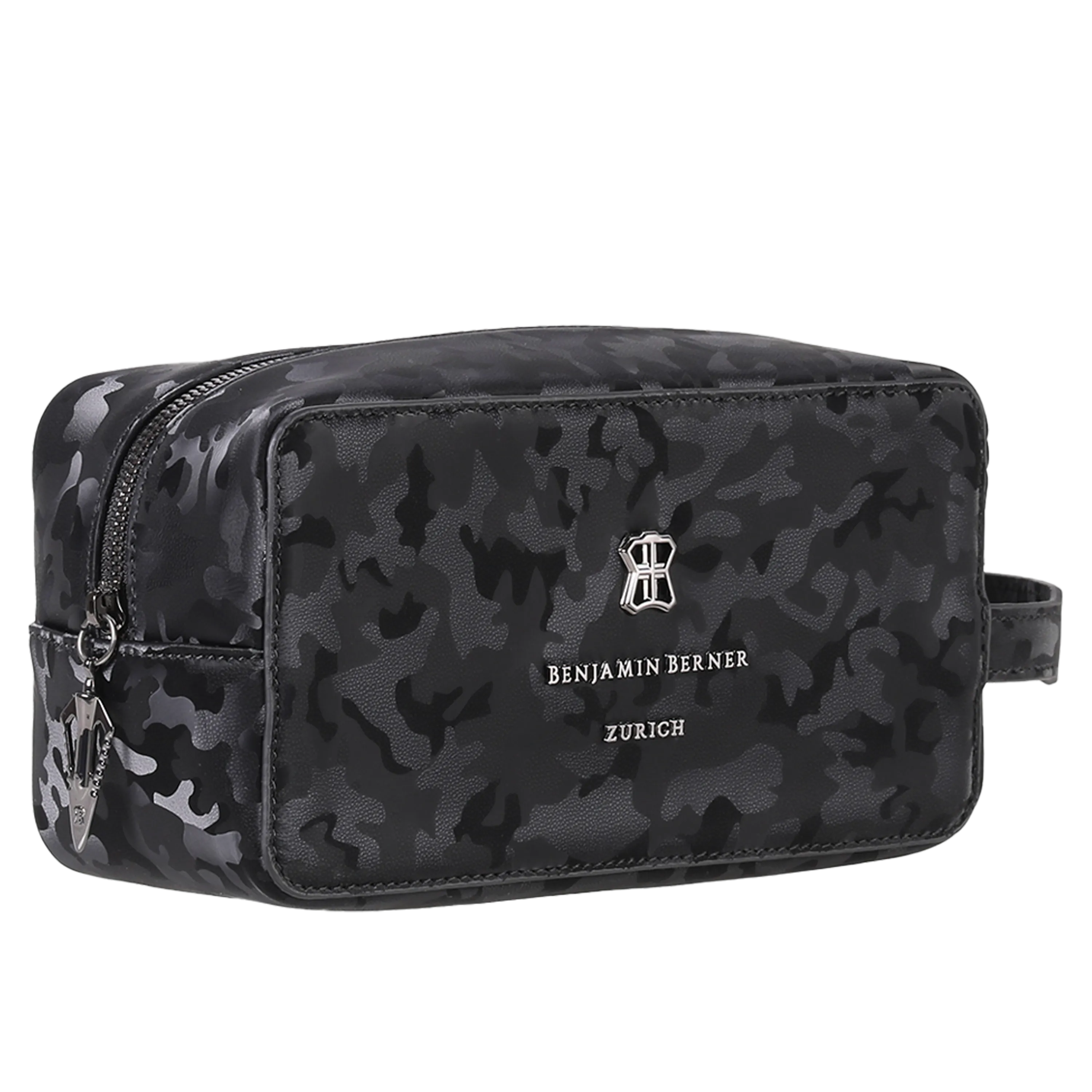 BNJ WASHBAG BLACK REFLECTIVE  CAMOUFLAGE CALFSKIN