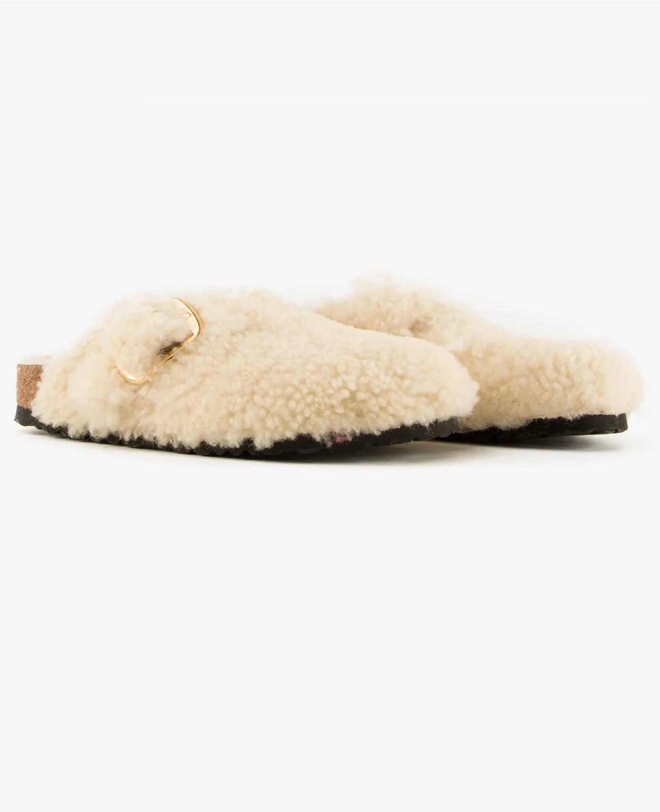 Boston Big Buckle Shearling Teddy White