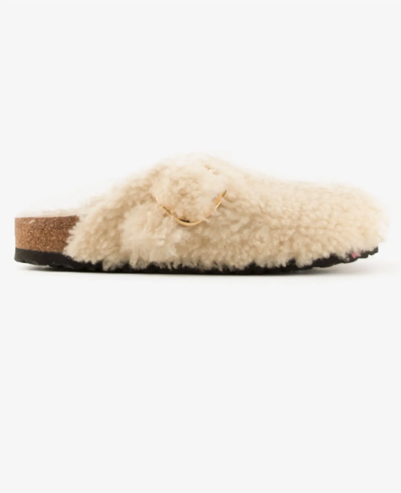 Boston Big Buckle Shearling Teddy White