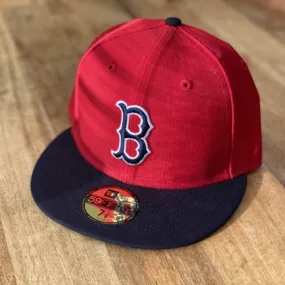 Boston Red Sox 1975-78 Red and Navy New Era Cooperstown 59Fifty Fitted Hat