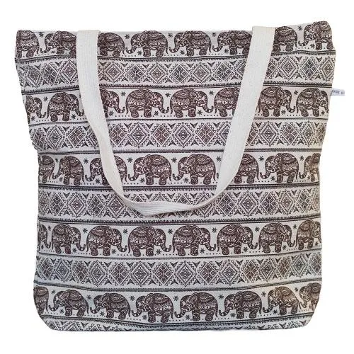 Brown Elephant Tote Bag