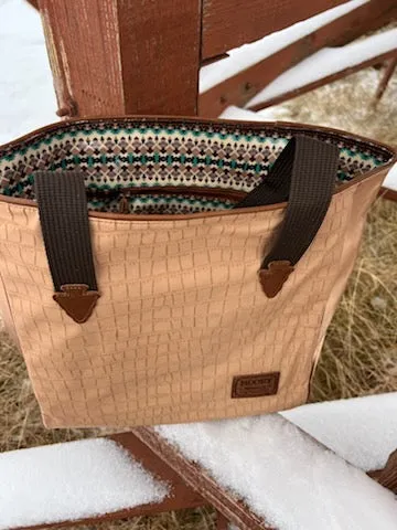 Caiman Cream Print Classic Tote Purse