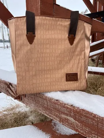 Caiman Cream Print Classic Tote Purse