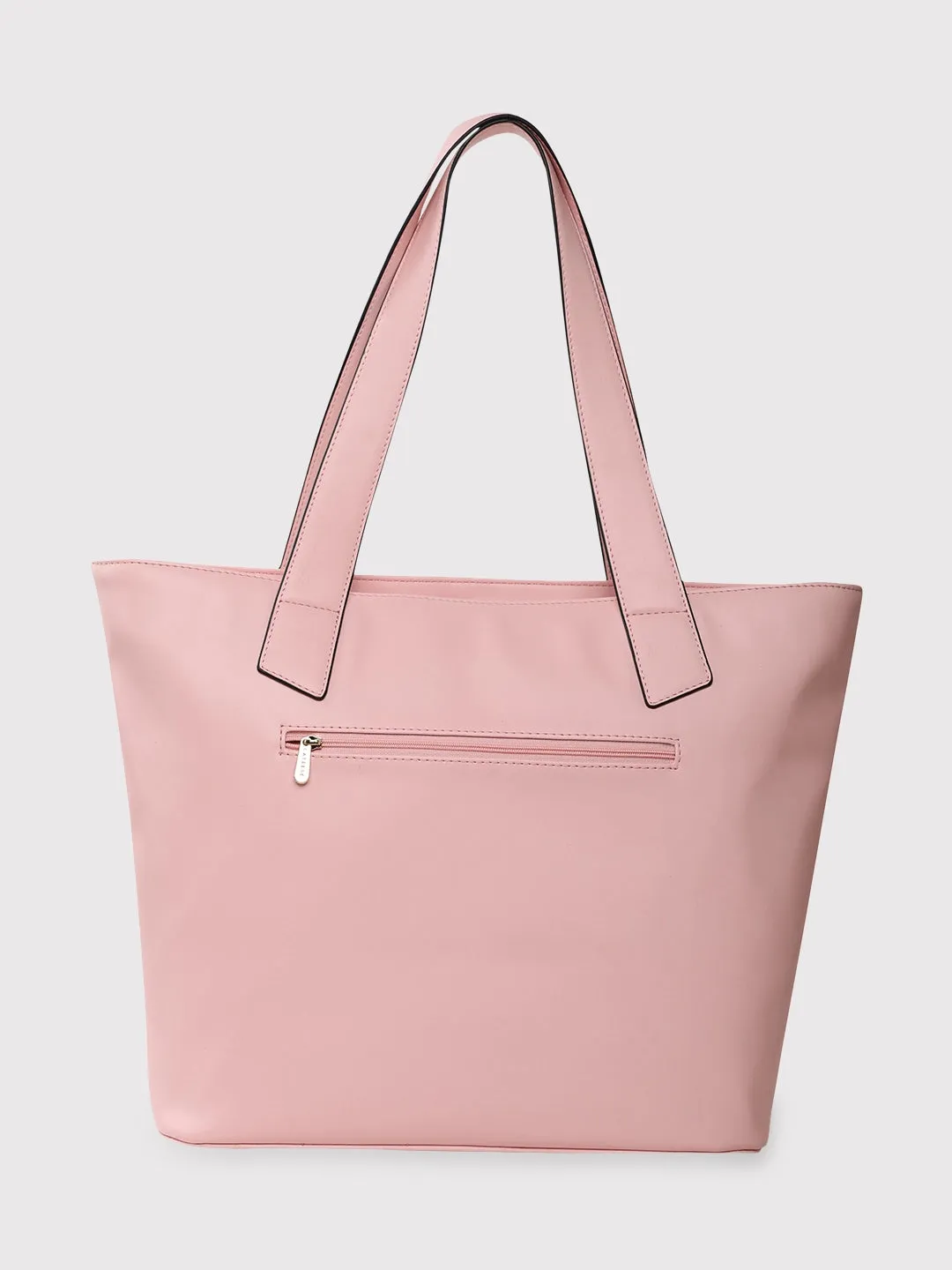 Caprese Amelia Tote Medium Solid Women'S Office Handbag Powder Pink