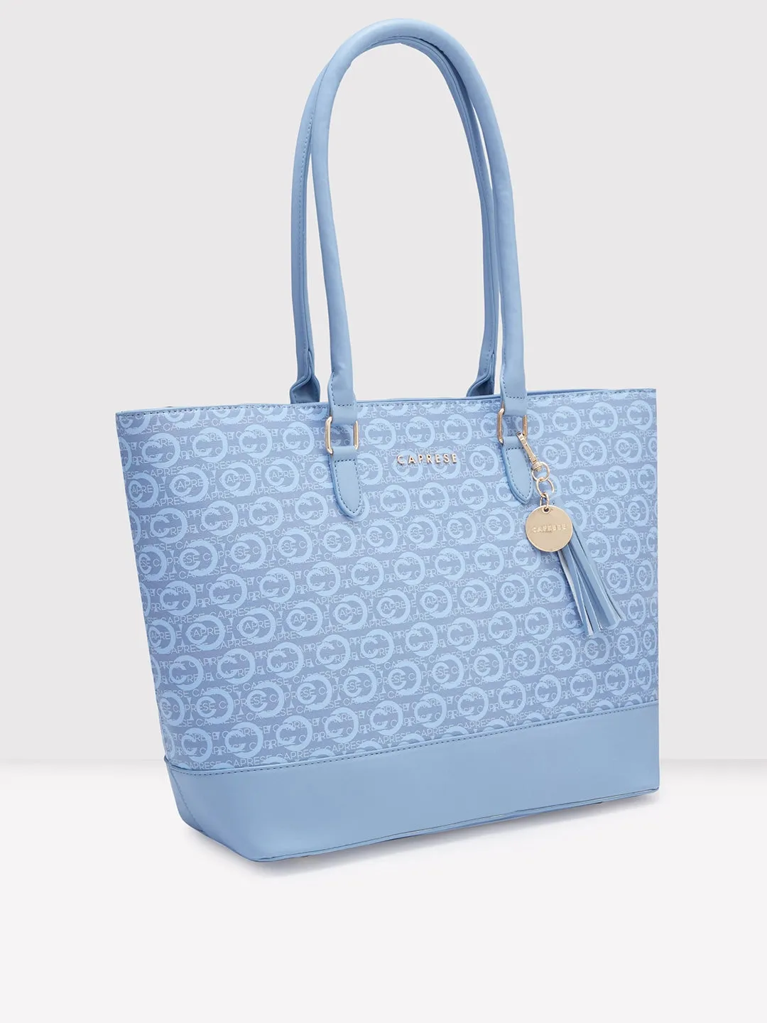 Caprese Cleo Laptop Tote Large Powder Blue