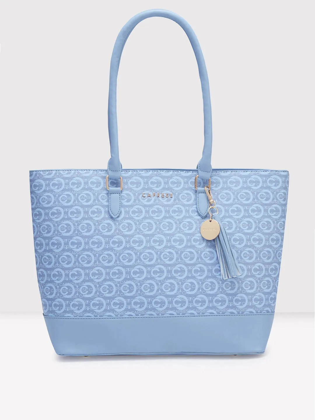 Caprese Cleo Laptop Tote Large Powder Blue