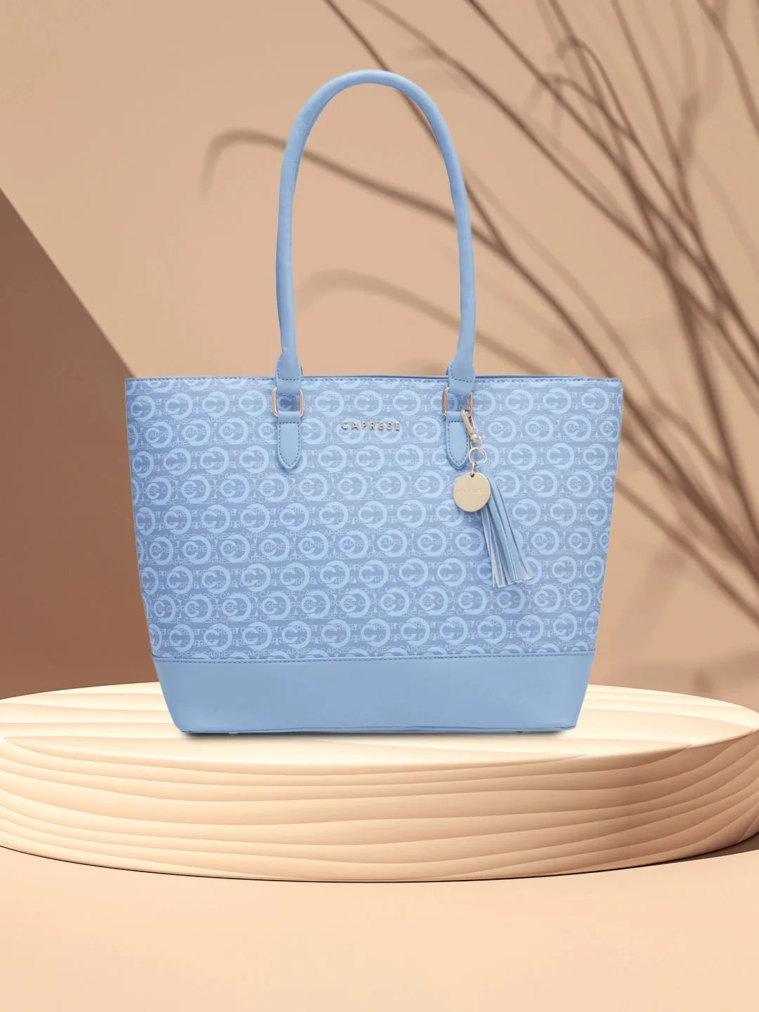 Caprese Cleo Laptop Tote Large Powder Blue