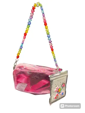 charm bag with star rainbow chain