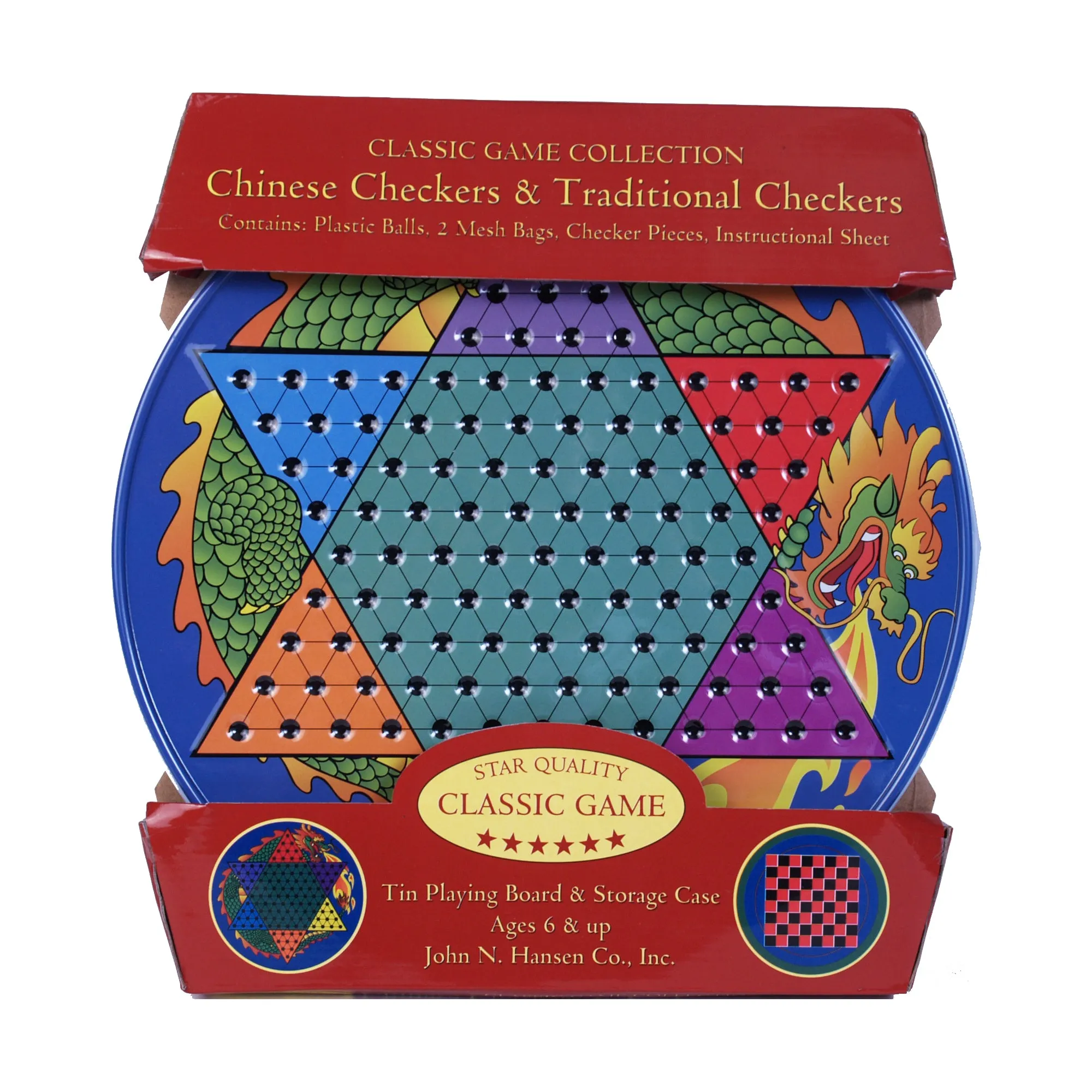 Chinese Checkers & Traditional Checkers Tin