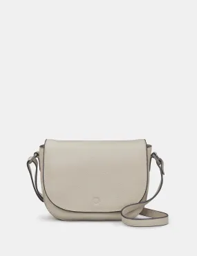 Clarendon Warm Grey Leather Flap Over Cross Body Bag