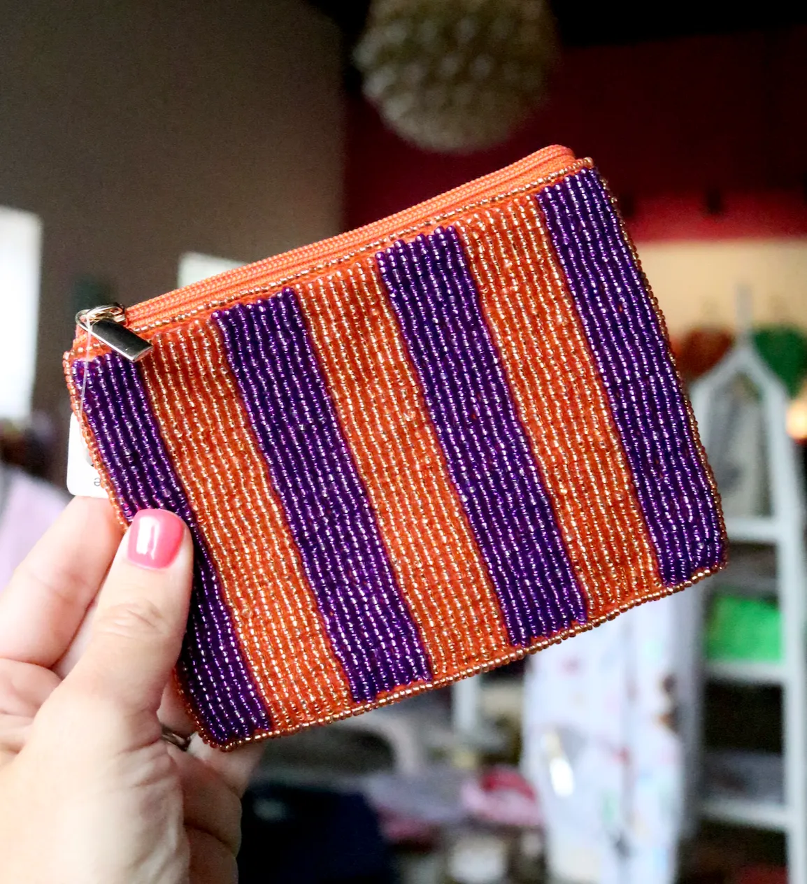 Clemson Stripe Coin Purse