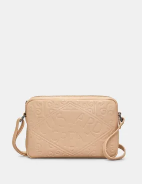 Custard Cream Leather Cross Body Bag