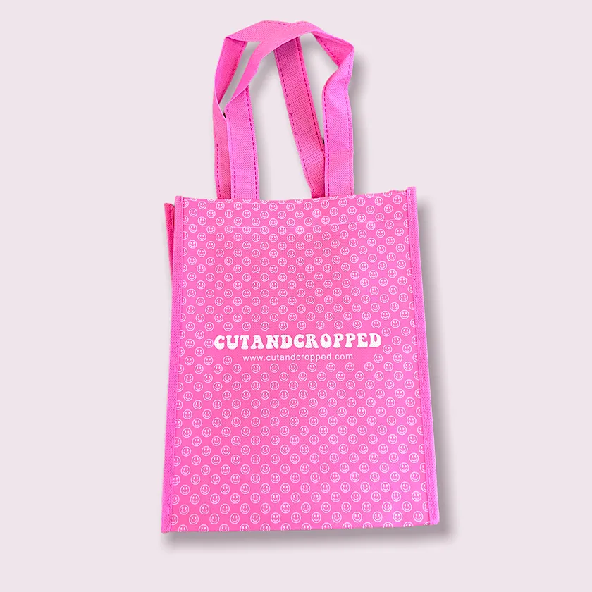 CUTANDCROPPED Small Pink Recycled Tote