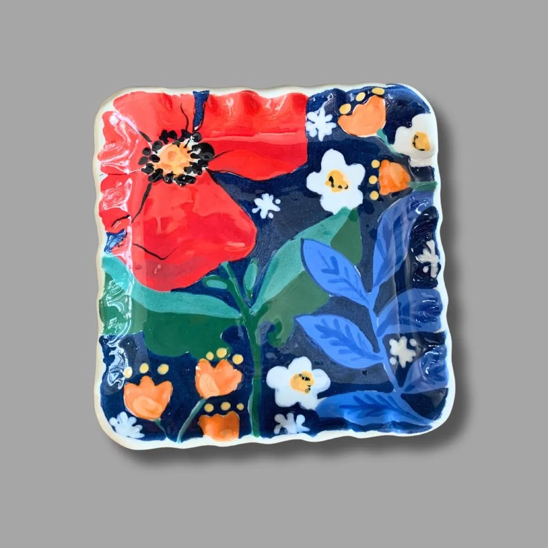 Dark Poppy Mini Square Tray