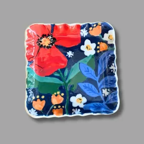 Dark Poppy Mini Square Tray