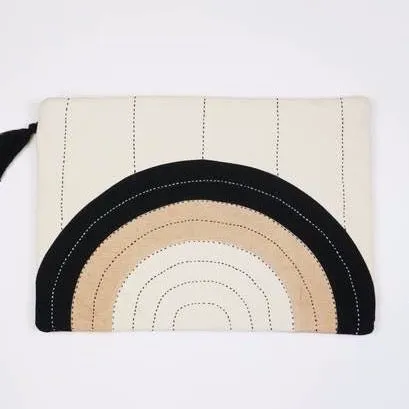 Eclipse Oversize Pouch Clutch in Neutrals