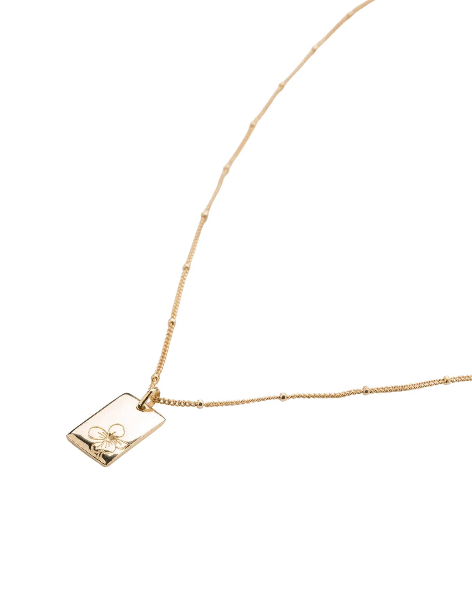 Elly Lou February Flower Necklace- Gold