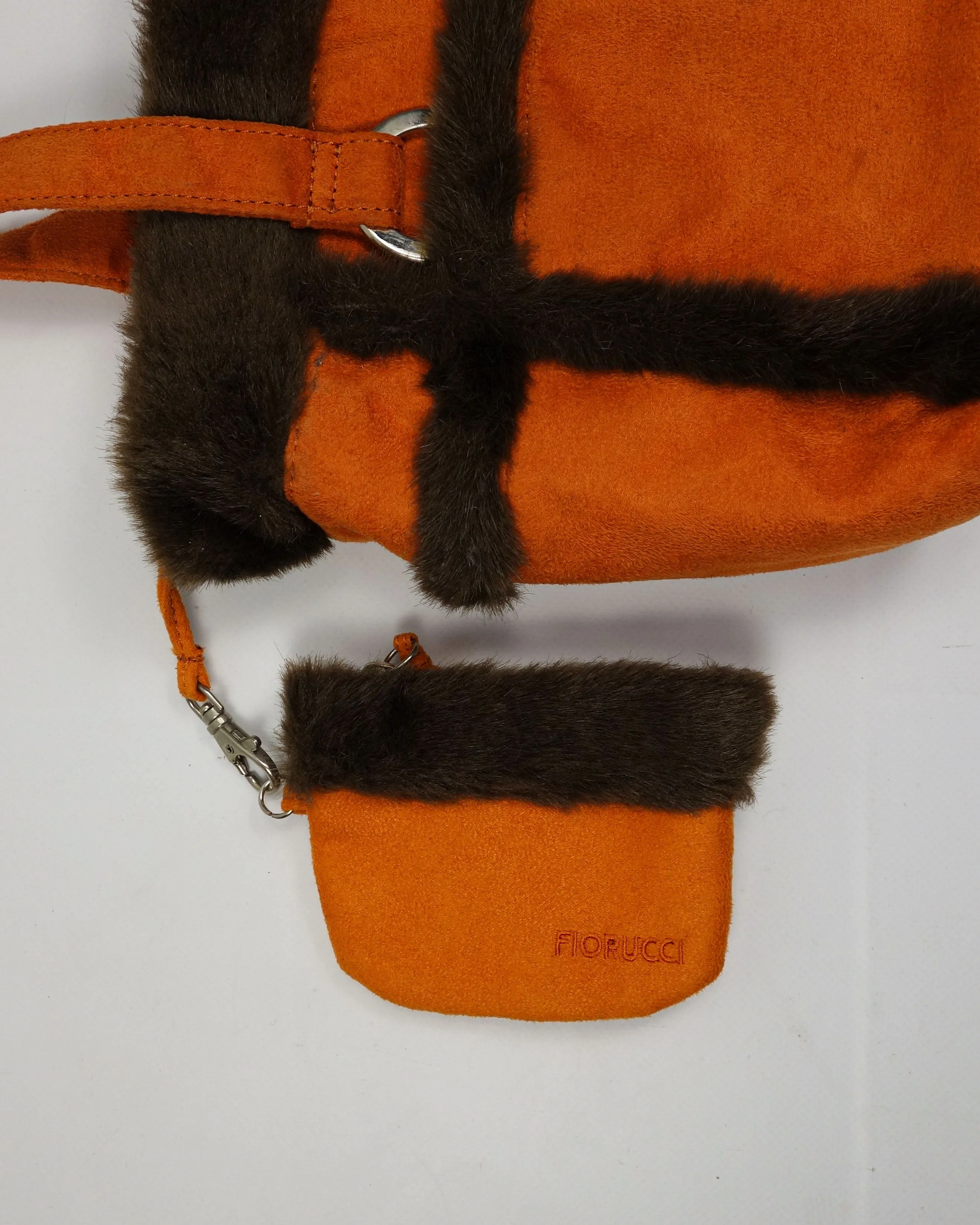 Fiorucci Suede   Fur Brown Hand Bag 2000s