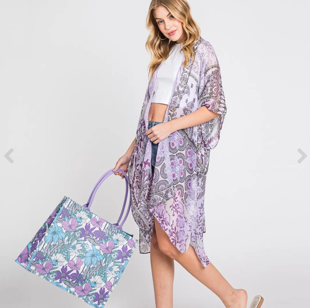 Flower Printed Tote