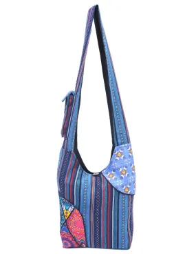 Graphic Print Cotton Hippie Hobo Bag