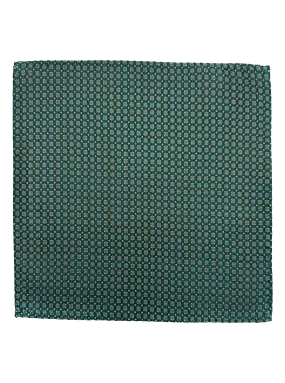 Green Octagram Print Silk Pocket Square