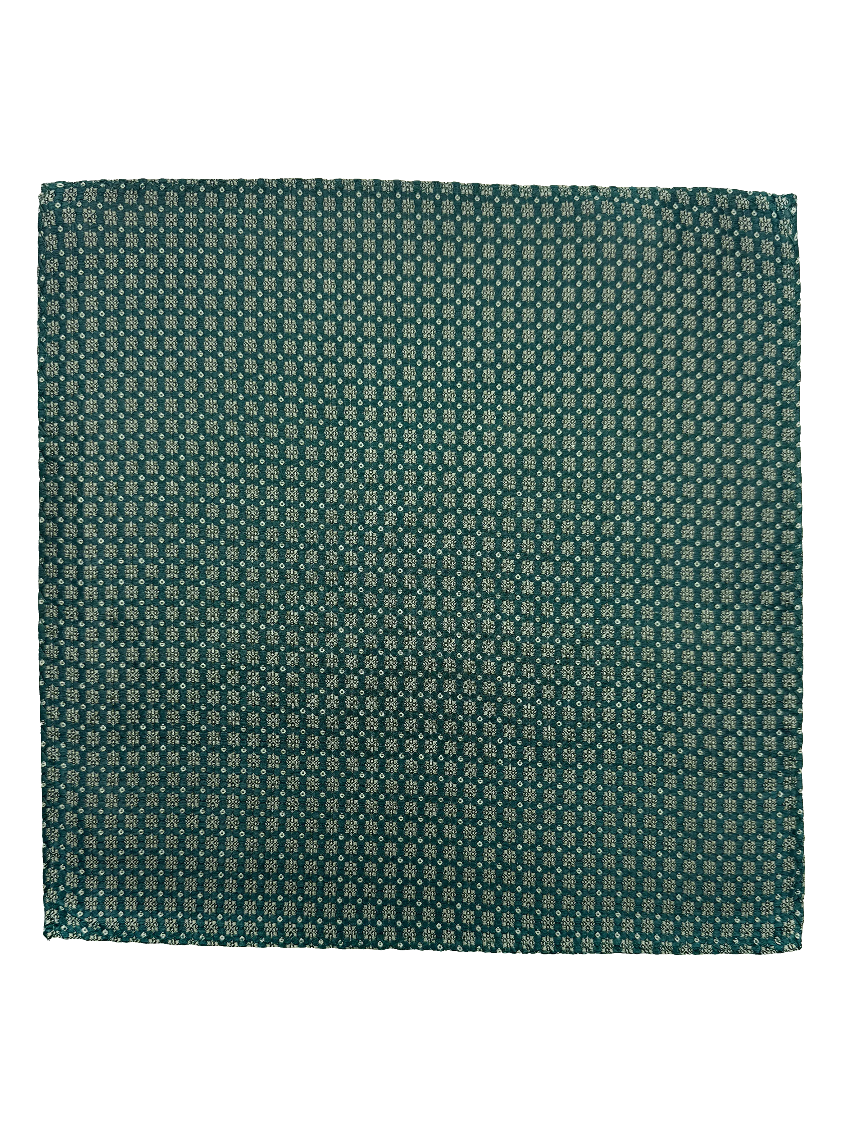 Green Octagram Print Silk Pocket Square