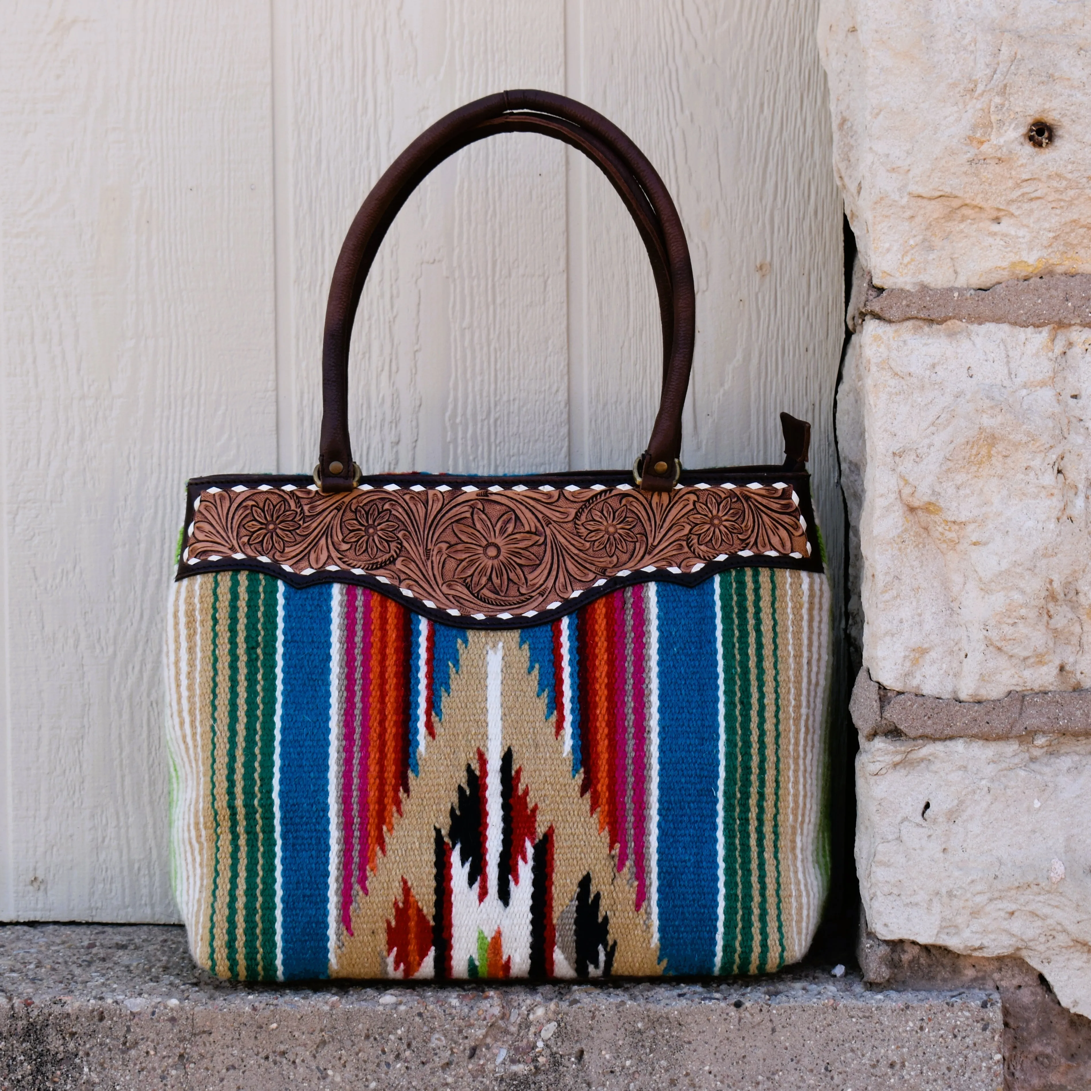 Guadalupe Tooled Oversized Saddle Bag