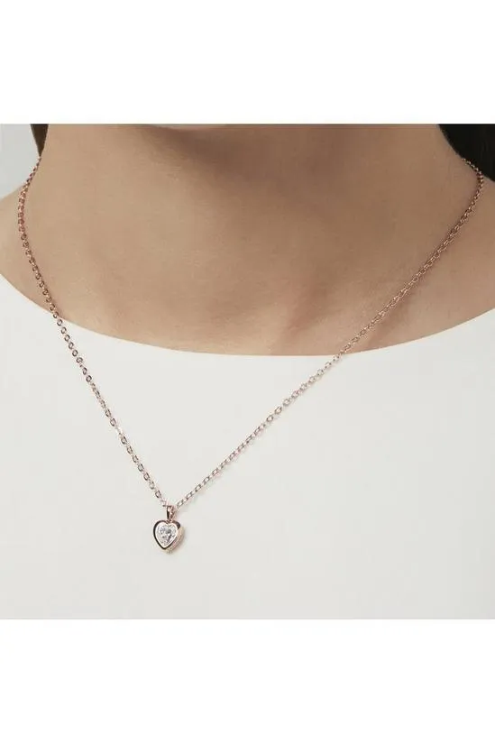 Hannela Crystal Heart Pendant Rose Gold