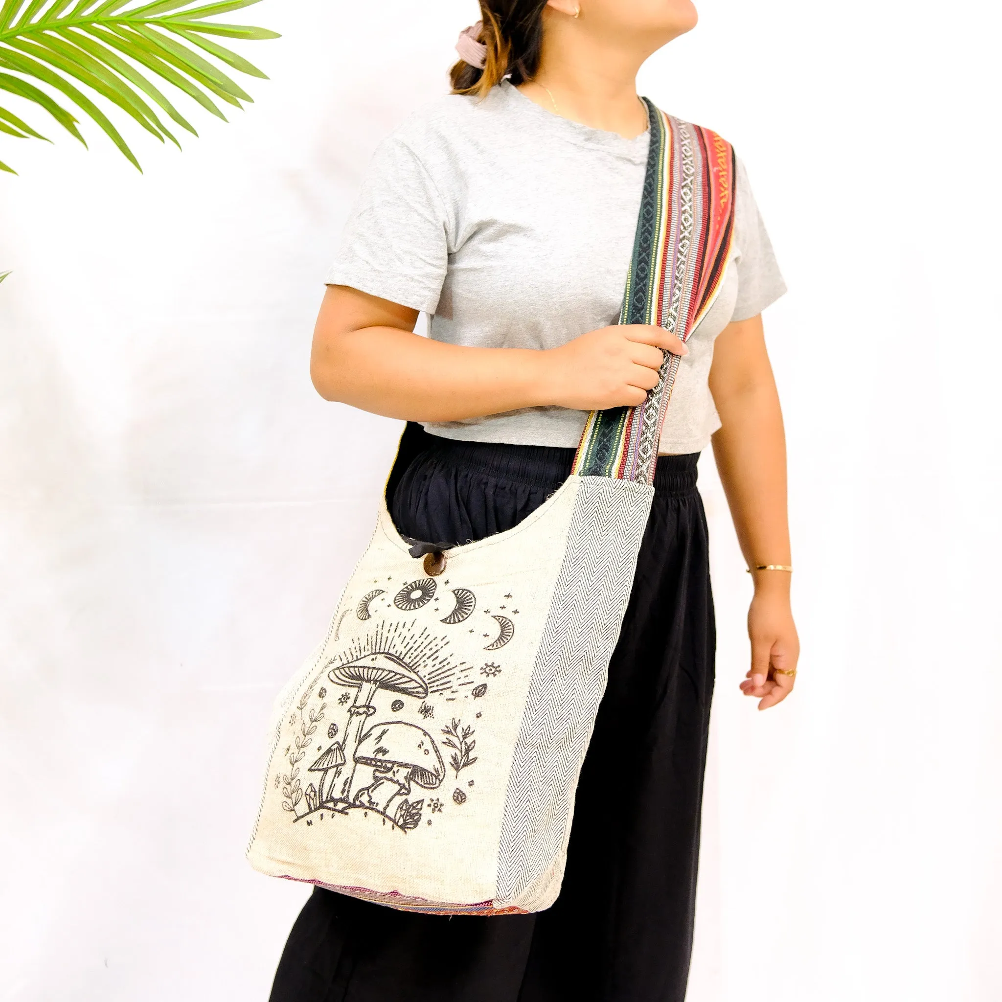 Hemp Moon Mushroom Messenger Bag