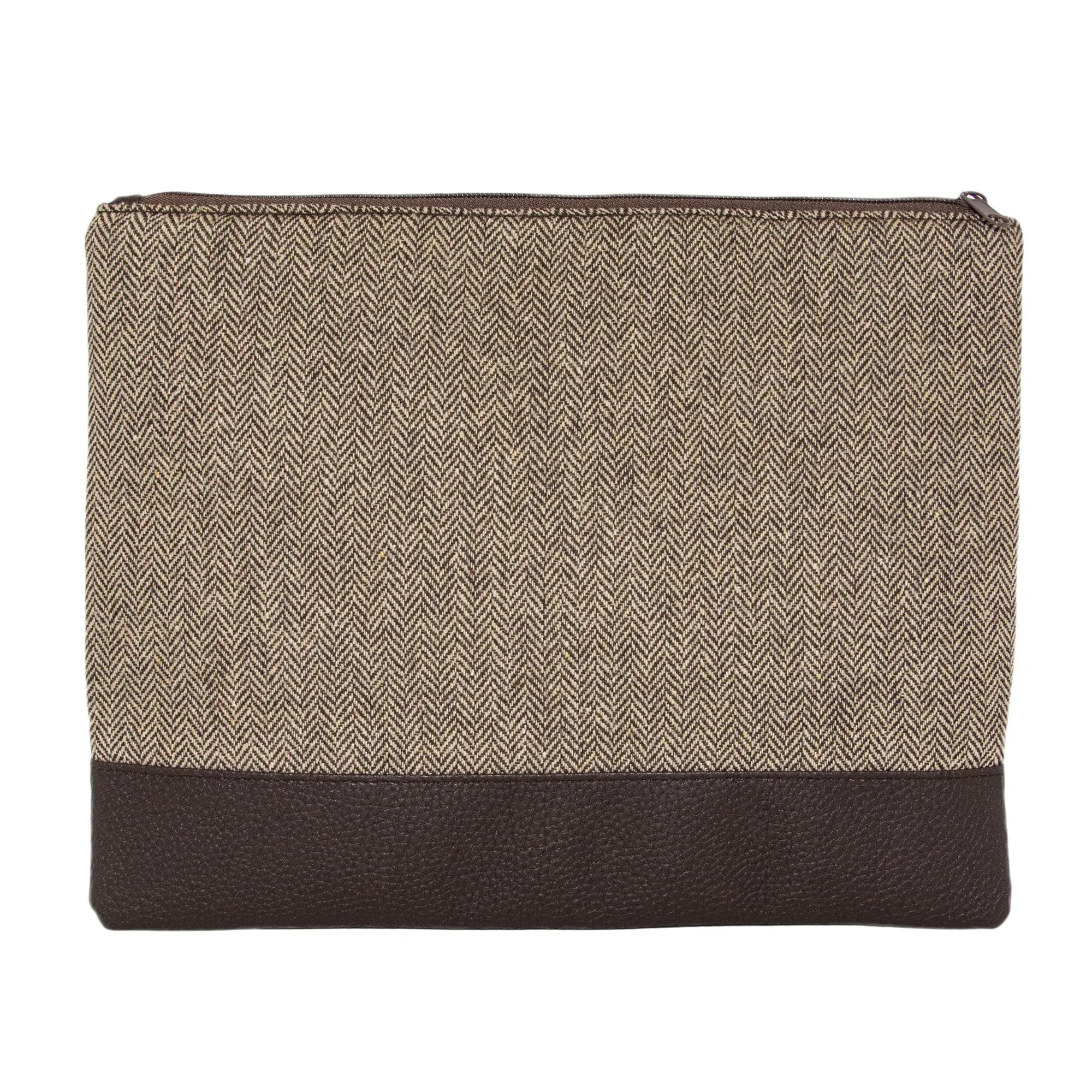 Herringbone Flat Zipper Pouch